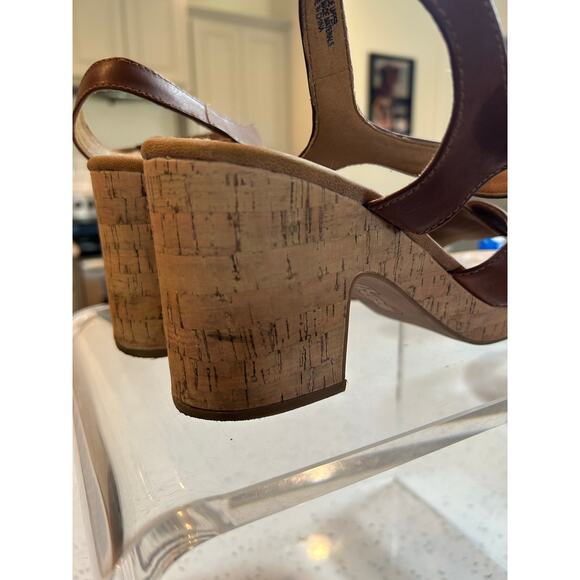 b.o.c Brown Strappy Chunky Heel Platform Sandals - Size 11M - Picture 4 of 5